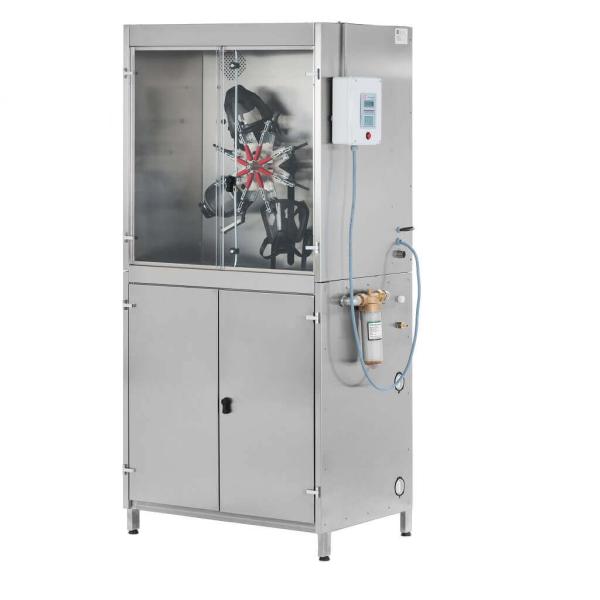 Masku mazgāšanas un žāvēšanas skapis OSMA DTS+ ar nerūsējošā tērauda korpusu un caurspīdīgu priekšpusi.