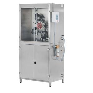 Masku mazgāšanas un žāvēšanas skapis OSMA DTS+ ar nerūsējošā tērauda korpusu un caurspīdīgu priekšpusi.