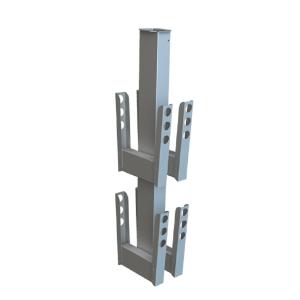 Speciālais cimdu pakaramais FC 20 PODAB, pelēks, taisnstūra formas, izgatavots no metāla ar vairākām atverēm.